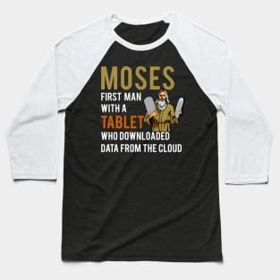 Jewish Passover Moses Tablet Data Cloud Computing Baseball T-Shirt